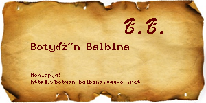 Botyán Balbina névjegykártya